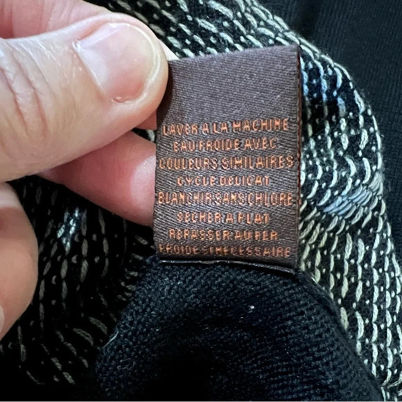 Toscano Mens Merino Wool Blend Quarter Zip Sweater Black Size XL - Picture 8 of 9